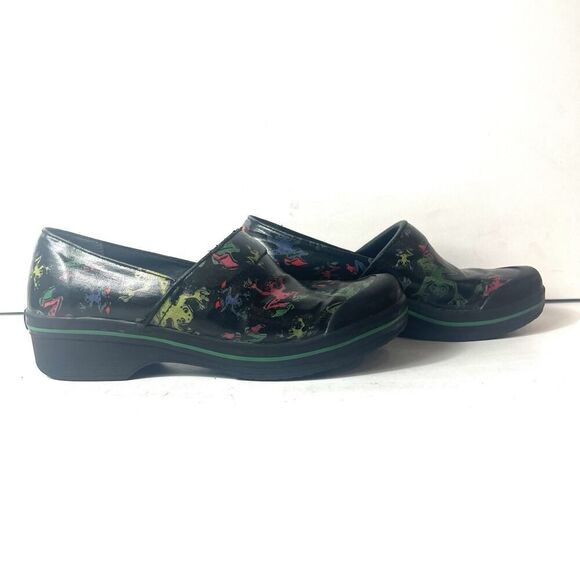 Dansko Glossy Frogs Print Synthetic Clog Womens EU 41 US 10.5-11 Comfort Slip On - Picture 4 of 11